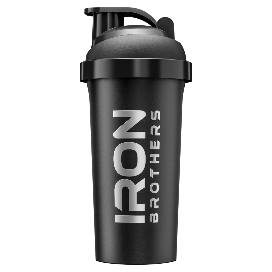 Iron Brothers Premium Shaker 700 - Shaker für Protein Shakes, Sportnahrung und Supplements - Black Steel Design