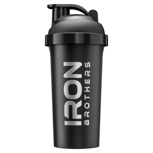 Iron Brothers Premium Shaker 700 - Shaker für Protein Shakes, Sportnahrung und Supplements - Black Steel Design