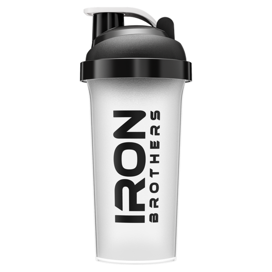 Iron Brothers Premium Shaker 700 - Shaker für Protein Shakes, Sportnahrung und Supplements - Clear Black Design