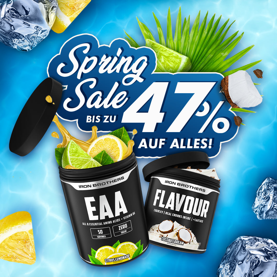 Big Spring Deal bei Iron Brothers, bis zu 47% sparen auf Alles. Sportnahrung und Supplements zum Bestpreis Made in Germany