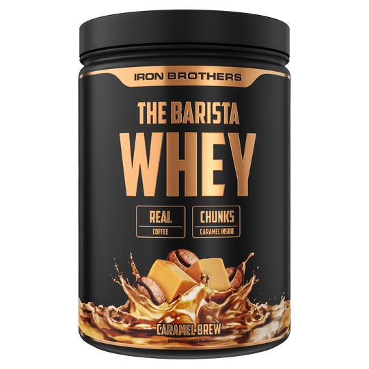 Iron Brothers The Barista Whey - Protein Kaffee Caramel Brew Geschmack 908g Dose, Karamell Kaffee Protein