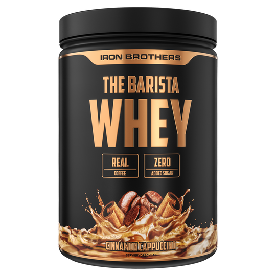 Iron Brothers The Barista Whey - Protein Kaffee Cinnamon Cappuccino Geschmack 908g Dose, Zimt Kaffee Protein