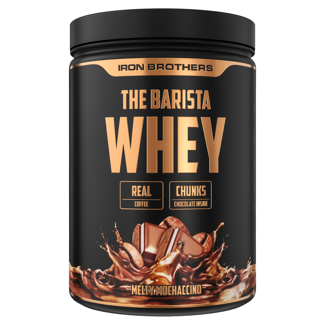 Iron Brothers The Barista Whey - Protein Kaffee Melty Mochaccino Geschmack 908g Dose, Schokoladen Kaffee Protein