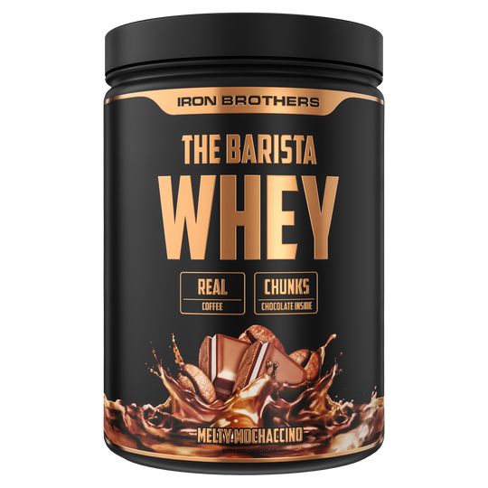 Iron Brothers The Barista Whey - Protein Kaffee Melty Mochaccino Geschmack 908g Dose, Schokoladen Kaffee Protein