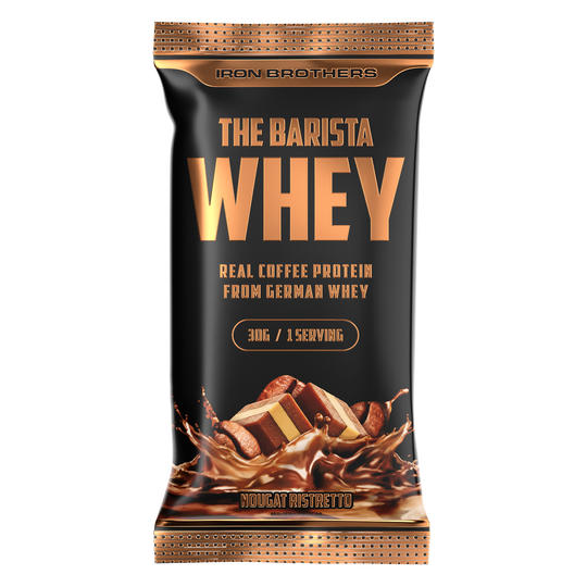 Iron Brothers The Barista Whey - Nougat Ristretto Flavour 30g Sample Probe, Nougat Kaffee Geschmack