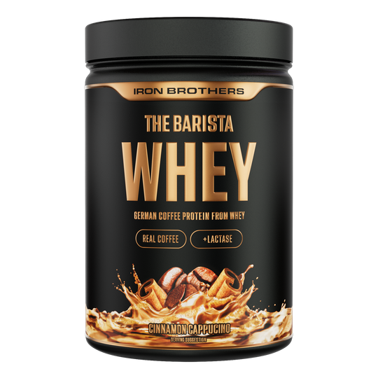 Iron Brothers The Barista Whey - Protein Kaffee Cinnamon Cappuccino Geschmack 908g Dose, Zimt Kaffee Protein