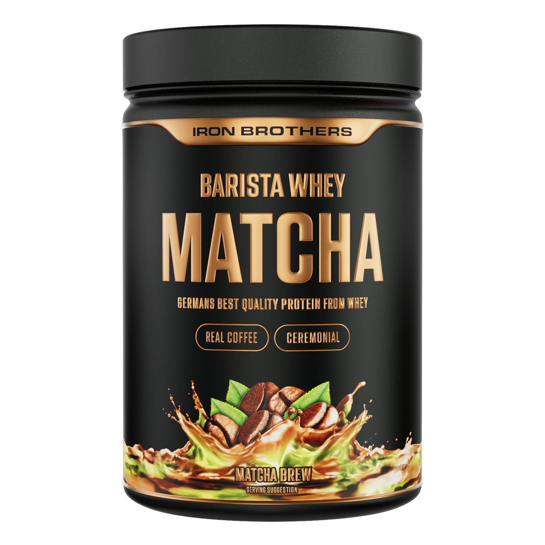 Iron Brothers The Barista Whey - Protein Kaffee Matcha Brew Geschmack 908g Dose, Matcha Kaffee Protein- Grüntee
