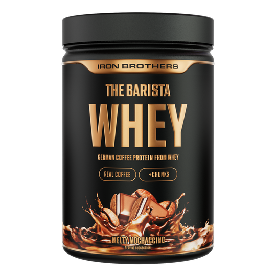 Iron Brothers The Barista Whey - Protein Kaffee Melty Mochaccino Geschmack 908g Dose, Schokoladen Kaffee Protein