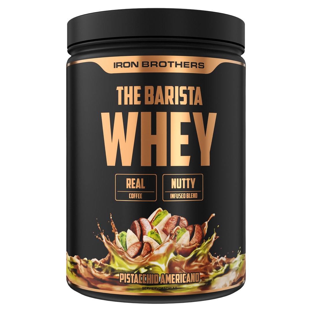 Iron Brothers The Barista Whey - Protein Kaffee Pistacchio Americano Geschmack 908g Dose, Pistazien Kaffee Protein