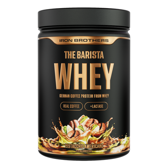 Iron Brothers The Barista Whey - Protein Kaffee Pistacchio Americano Geschmack 908g Dose, Pistazien Kaffee Protein