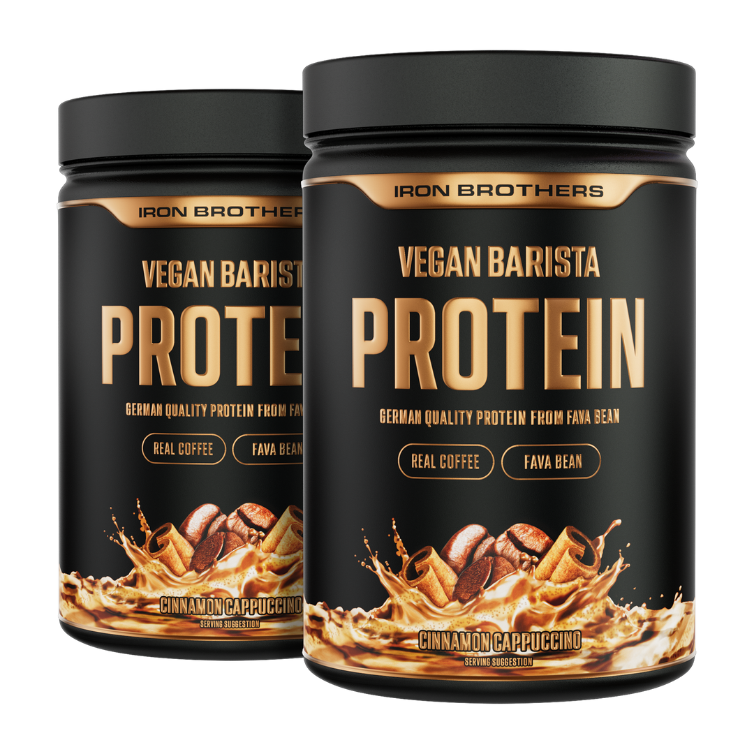 Vegan Barista Protein Doppelpack von Iron Brothers - Cinnamon Cappuccino - Protein Kaffee