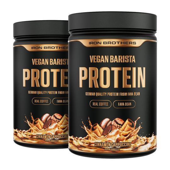 Vegan Barista Protein Doppelpack von Iron Brothers - Cinnamon Cappuccino - Protein Kaffee