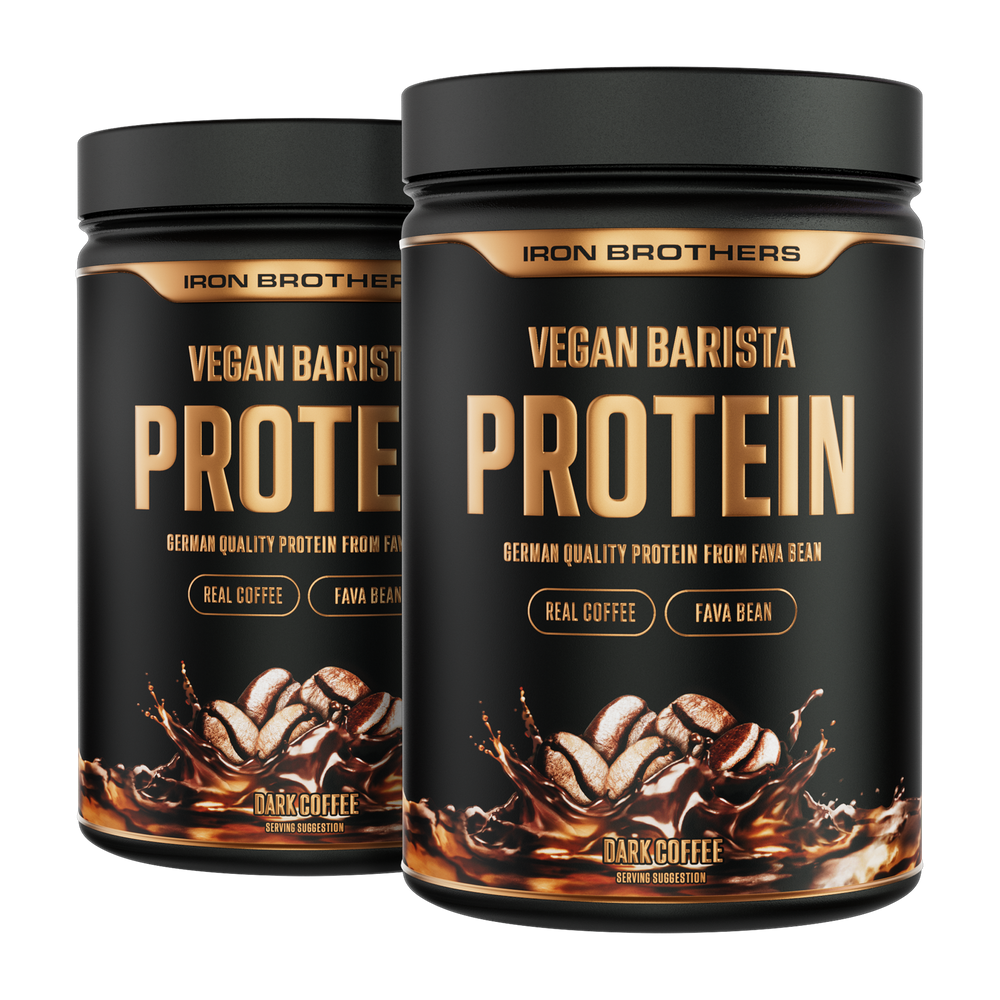 Vegan Barista Protein Doppelpack von Iron Brothers - Dark Coffee - Protein Kaffee