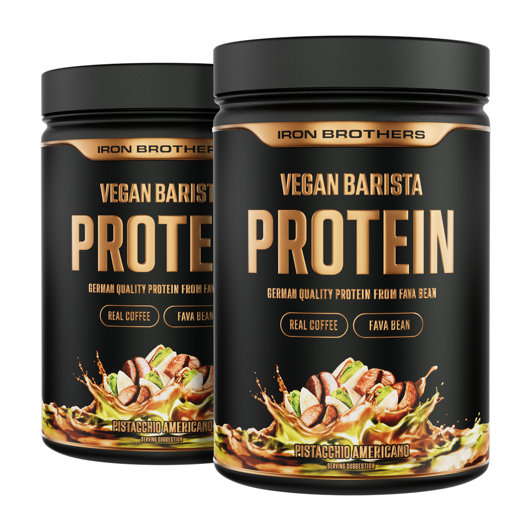 Vegan Barista Protein Doppelpack von Iron Brothers - Pistacchio Americano - Protein Kaffee