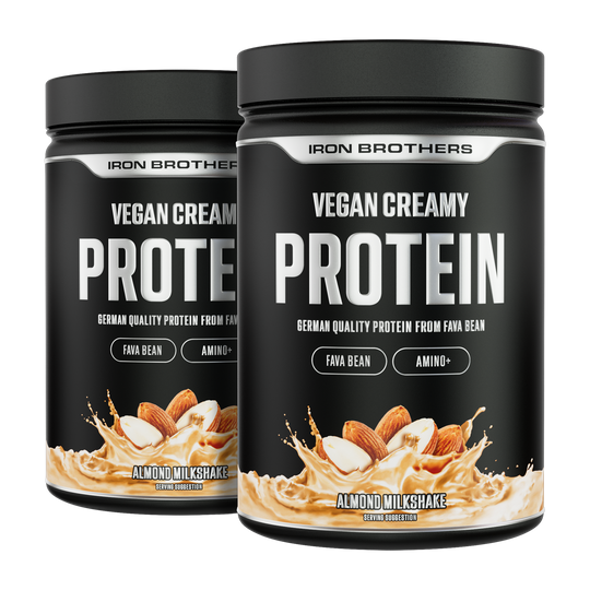 Vegan Creamy Protein Doppelpack  Almond Milkshake von Iron Brothers - Mandel Geschmack 