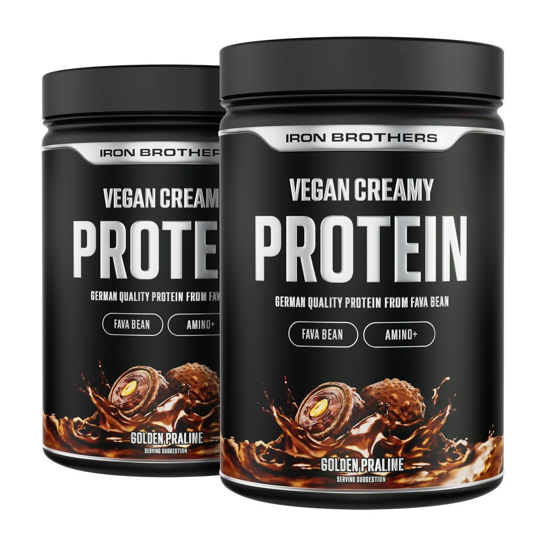 Vegan Creamy Protein Doppelpack  Golden Praline von Iron Brothers - Nougat Schokoladen Geschmack 