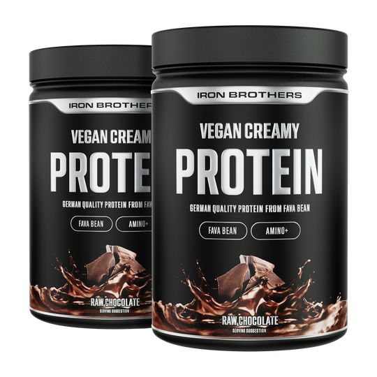 Vegan Creamy Protein Doppelpack  Raw Chocolate von Iron Brothers - Schokoladen Geschmack 