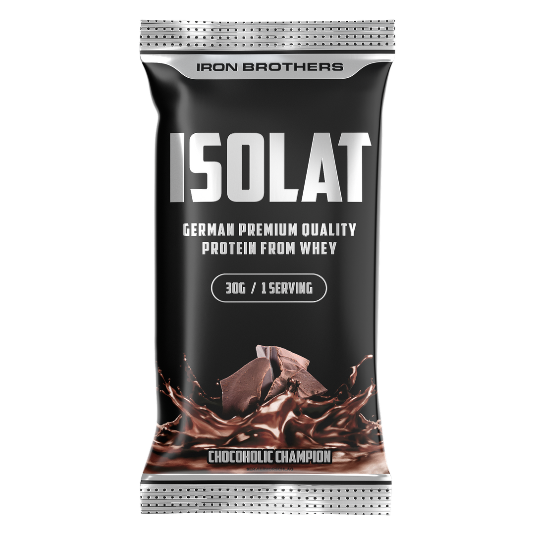 Iron Brothers Whey Protein Isolate Chocoholic Champion Flavour 30g Sample Probe, Schokoladen Geschmack