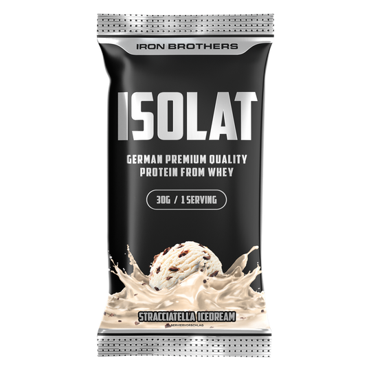 Iron Brothers Whey Protein Isolate Stracciatella Icedream Flavour 30g Sample Probe, Stracciatella Geschmack 