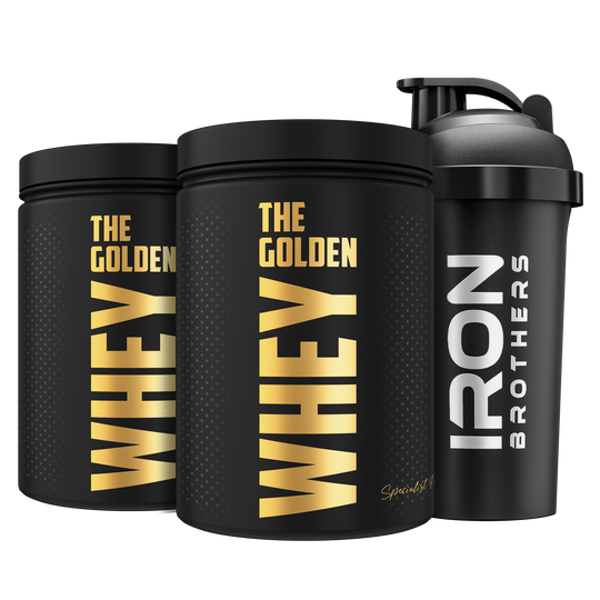 The golden Whey Doppel Pack mit Gratis Shaker 1.800g Dopplepack Whey Protein mit grandiosem Geschmack