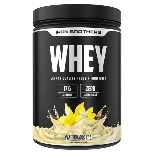Iron Brothers Whey Protein Konzentrat Vanilla Cream Geschmack 908g Dose, Vanille