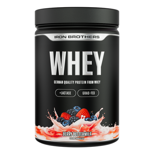 Iron Brothers Whey Protein Konzentrat Berry Buttermilk Geschmack 908g Dose, Waldbeere Buttermilch