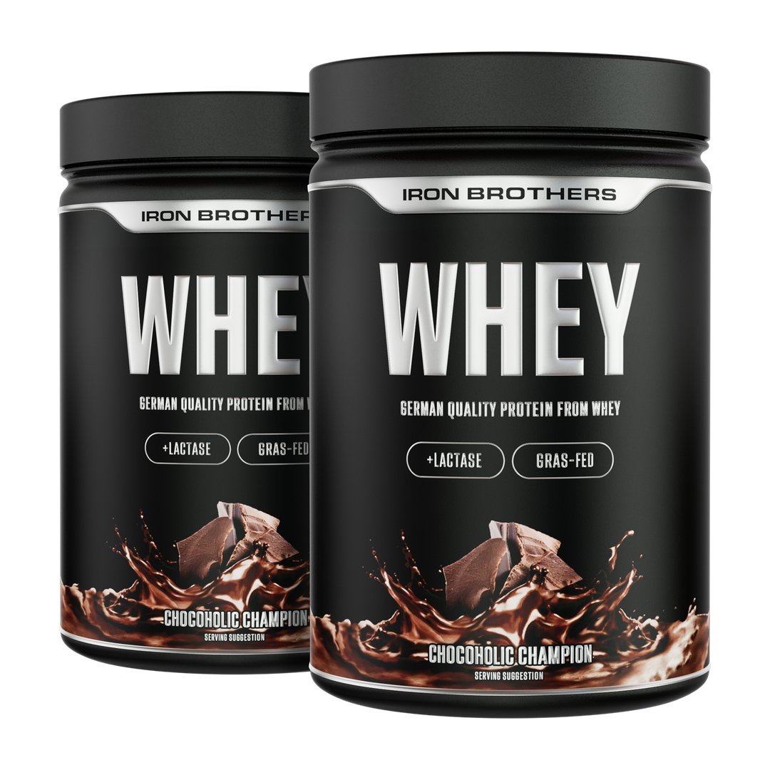 Whey Protein Doppelpack von Iron Brothers - Chocoholic Champion Geschmack - Schokolade