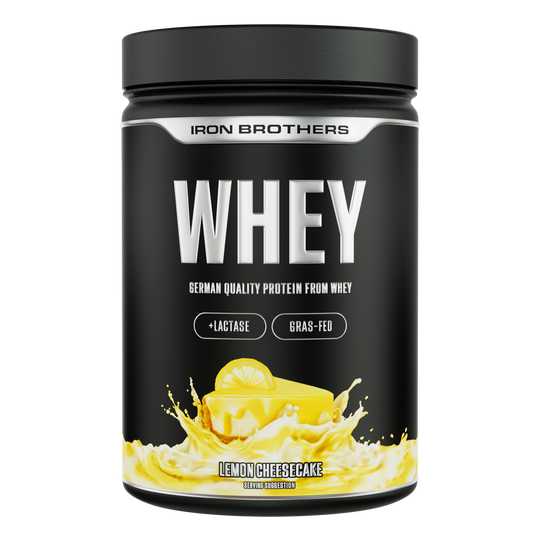 Iron Brothers Whey Protein Konzentrat Lemon Cheesecake Geschmack 908g Dose, Zitronenkuchen