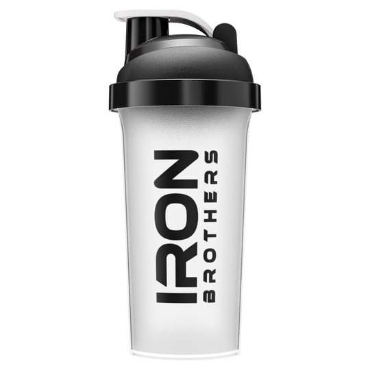 Iron Brothers Premium Shaker 700 - Shaker für Protein Shakes, Sportnahrung und Supplements - Clear Black Design